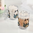 thumbnail image 2 of Yayeee 2 Pack Qtip Holder Bathroom Cotton Swab Canister with Lid Clear Dispenser Set, Blue Cute Cat, 2 of 6