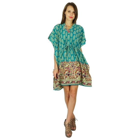Short Cotton Maxi Nightwear Phagun Caftan Tunic Bohemian New Dress Kaftan
