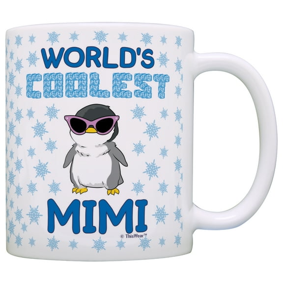 ThisWear Mother's Day Gifts World's Coolest Mimi Penguin 11 ounce Coffee Mug