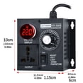 thumbnail image 3 of ARCADORA 4000W Voltage Regulator 110V 220V Adjustable Speed Controller Kettle Heater Fan Metal Case Wide Application, 3 of 4