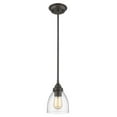 thumbnail image 2 of CHLOE Elissa Transitional 1 Light Rubbed Bronze Ceiling Mini Pendant 6" Wide, 2 of 3
