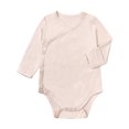 thumbnail image 2 of WIBACKER Bamboo Viscose Unisex Infant Baby Long Sleeve Side-snap Kimono Bodysuits with Mitten Cuffs for 0-18M, 2 of 13