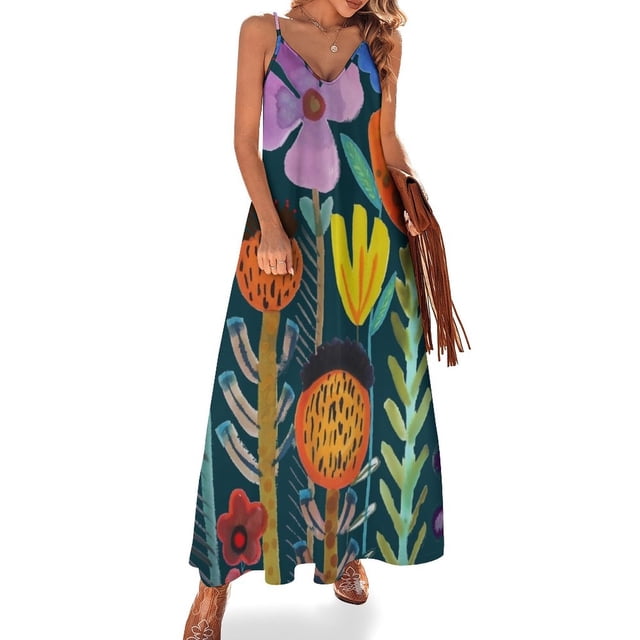 Vestido sin mangas de ruta de la seda, vestido de noche elegante y chic, vestidos de mujer, vestidos de moda de verano para mujer, vestido de mujer de verano
