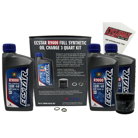 Cyclemax Suzuki OEM Ecstar R9000 FS Oil Change Kit 990A0-01E40-01Q-3KT w/ Funnel