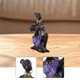 thumbnail image 5 of Adorno de escritorio con escultura africana, portavelas, pieza de figura de mujer Falda morada, 5 of 9