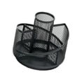 thumbnail image 4 of Portalápices de metal, contenedor para bolígrafos, accesorios decorativos, organizador de escritorio giratorio de 360 ​​grados Cinco cuadrículas, 4 of 9