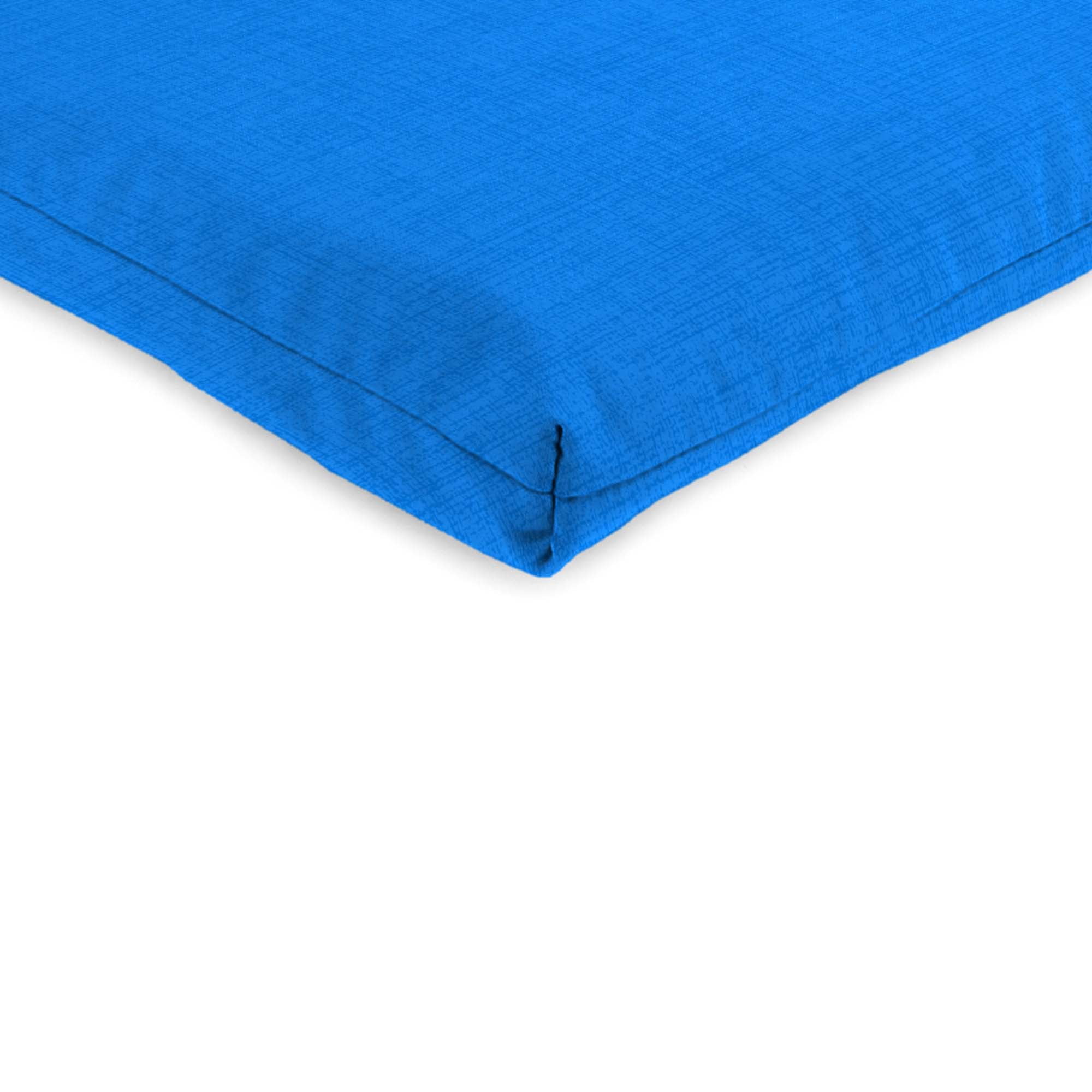 Jordan Manufacturing 44" x 21" Celosia Princess Blue Crosshatch Rectangular Outdoor Chair Cushion with Ties and Hanger Loop