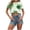Green, variant on felwors Women's Tie Dye Crop Tops – Rock Hand Graphic Short Sleeve Tee, Y2K Aesthetic Summer Streetwear Shirt for Festival, Party & Casual Wear Yellow for Size M