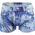 thumbnail image 2 of Lilgiuy Men's Underwear Printed DenimCharming And Comfortable Close-fitting Printed Mid-rise Boxers Wide Waistband Multipack, 2 of 4