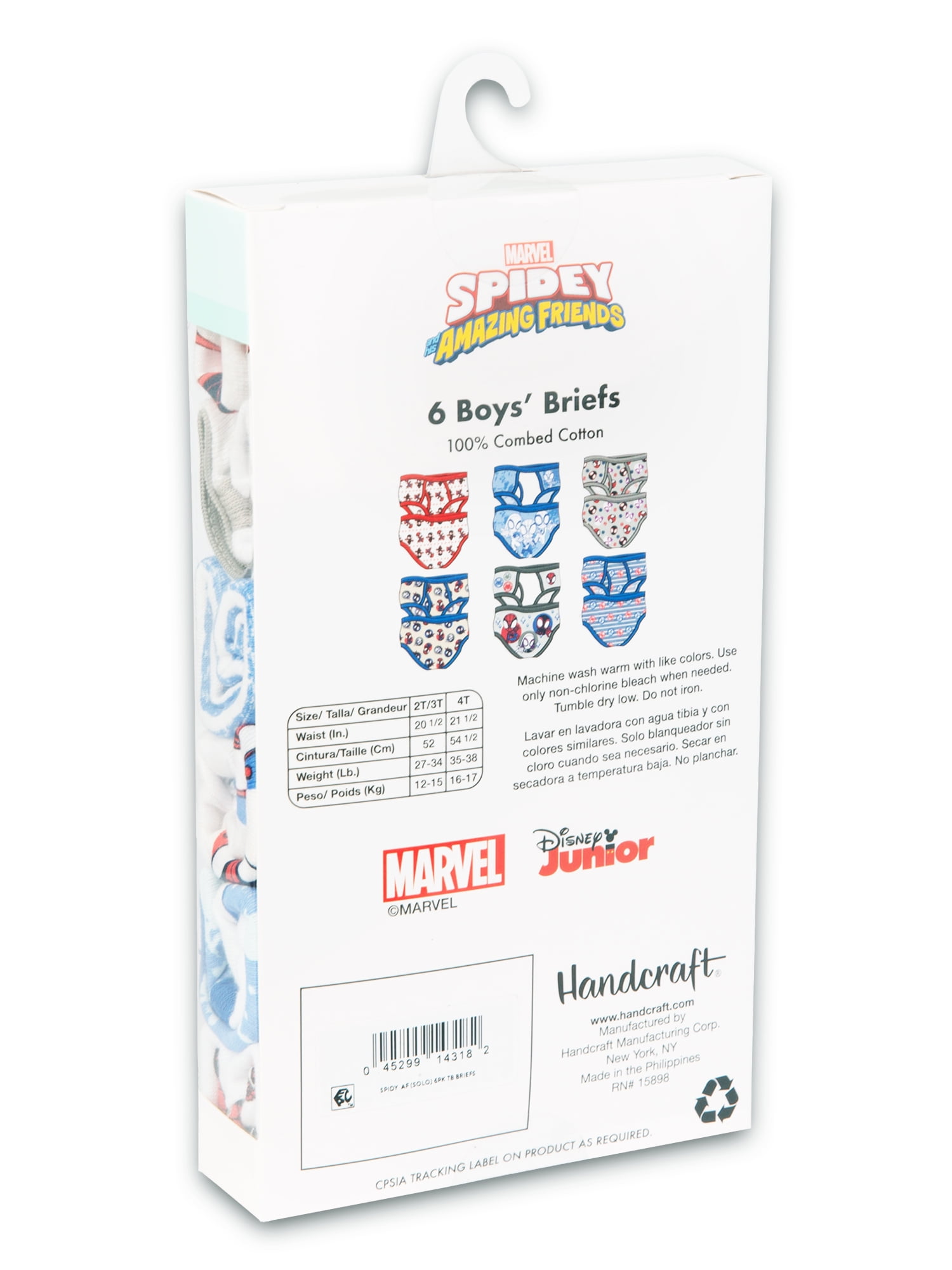 Spidey and His Amazing Friends Toddler Boys Briefs, 6 Pack Sizes 2T-4T 