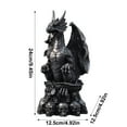 thumbnail image 2 of Fantasy Dragon on Skull Statue – Gothic Home Decor Figurine, Medieval Mythical Creature Ornament, Unique Gift, 9 Inches Tall, 2 of 2