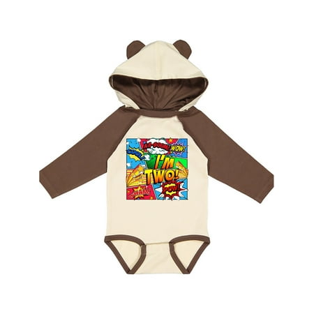 

Inktastic I m Two Comic Book Gift Baby Boy or Baby Girl Long Sleeve Bodysuit