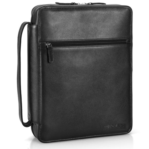 Polare Napa Étui en Cuir pour Bible Sac d'Église Porte-Livre Protecteur Portefeuille Organisateur, Noir