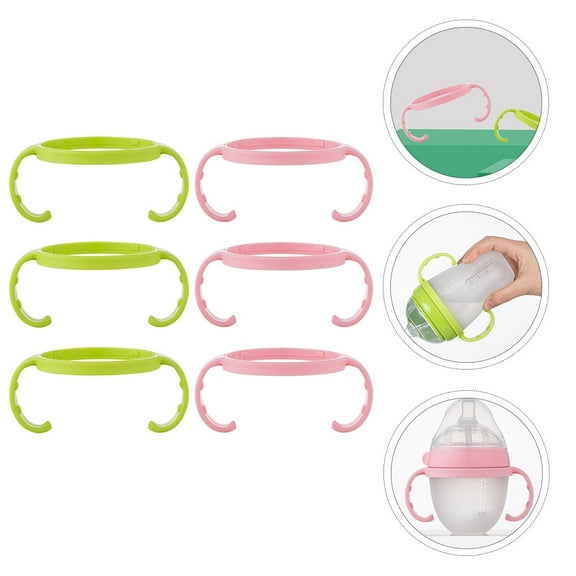BESTYASH 6Pcs Baby Silicone Bottle Handles For Daily Feeding PP Red