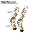 thumbnail image 2 of Naloa Summer Cactus With Blooming Thigh High Socks Extra Long Stretchy Sock Women Over Knee High Opaque Stocking Daily Wear, 2 of 6