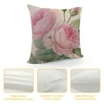 thumbnail image 4 of JEUXUS  Decorative Romantic Rose Flower Pillow Cover Vintage Shabby Chic Peach Pink Rose Floral Cushion Cover Square  Pillowcase for Sofa Bedroom Car, 4 of 5