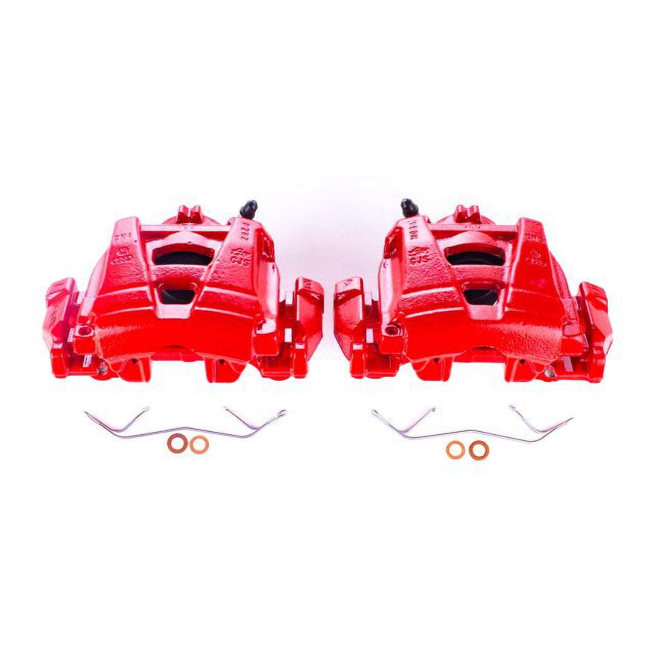 Power Stop Front Pair of Red Powder Coated Calipers S6156