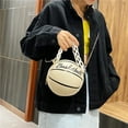 thumbnail image 4 of Bolsos de hombro de baloncesto Bolso de mensajero de cadena de acrílico para mujer (Beige), 4 of 5