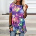 thumbnail image 2 of Pntutb Flash Picks! Womens Fashion Causal Round Neck Print Blouse Short Sleeve Tshirt Summer Tops, 2 of 5