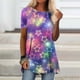 thumbnail image 1 of ICHUANYI Clearance Fashion Woman Causal Round Neck Printing Blouse Short Sleeve T-Shirt Summer Tops(Pink, XXL) ICHUANYI WER2023080803440, 1 of 5