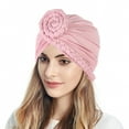 thumbnail image 2 of Prolriy Turbans for Women Braid Turban Hats Hat Cap Hair Bonnet Head Scarf Wrap Cover Head Wraps Hats for Women Pink, 2 of 4