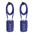 thumbnail image 1 of Uxcell 2-Pack Candado de Combinación, Aleación de Zinc 4 Dígitos Contraseña 20 In Cable Candado de Equipaje Exterior Sin Llave [Azul], 1 of 7