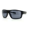thumbnail image 6 of Locs Mens Rectangle Wrap All Black 90s Gangster Biker Plastic Sunglasses, 6 of 8