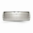 thumbnail image 3 of Titanium Grooved 8mm Brushed and Polished Band Size: 12; for Adults and Teens; for Women and Men, 3 of 6