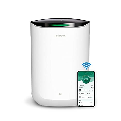 Filtrete Smart Air Purifier & Air Quality Monitor Medium Rooms, up to 150 sqft, Alexa Enabled, Wi-Fi Simple Setup, True HEPA Filter for Allergens, Dust, Bacteria, & Viruses, Alexa