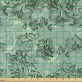 thumbnail image 2 of Ambesonne Vintage Fabric by the Yard Upholstery, Victorian Curlicue Leaves, 10 Yards, Almond Green and Black, 2 of 5