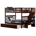 thumbnail image 2 of Pemberly Row Full over Full Solid Wood Modern Bunk Bed with Trundle in Walnut, 2 of 6