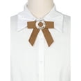 thumbnail image 4 of INSPIRE CHIC Women's Bowknot Bowtie for Unisex Accessories Graduate Bow Brooches Bow Tie Light Coffee, 4 of 4