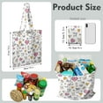 thumbnail image 2 of Cartoon Print Reusable Tote Bag - Cute Kawaii Doodle Design, Funny Graffiti-Style Characters & Playful Sketch Art, Cheerful Happy Vibes for Grocery Shopping., 2 of 7