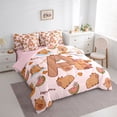 thumbnail image 2 of Erosebridal Kawaii Capybara Letter Monogrammed A Twin Bedding Sets 7-Piece For Boys Girls,Cute Food Fruit Food Animal Bedding Comforter Set For Kids,Pink Reversible, 2 of 6