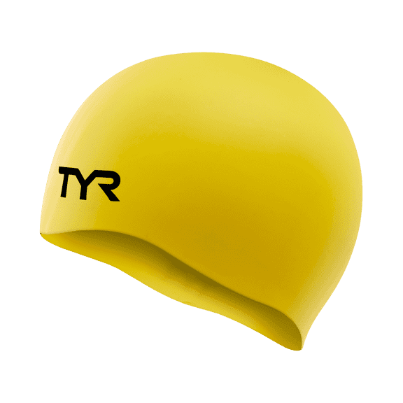 TYR Silicone Swim Cap for Men and Women – Wrinkle-Free, Durable & Tear Resistant, Low Drag Training & Competition Cap, Yellow