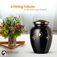 thumbnail image 2 of Best Friend Services Ottilie Paws Pet Urn-SML, Ebony/Horz Brass Paws, 2 of 4