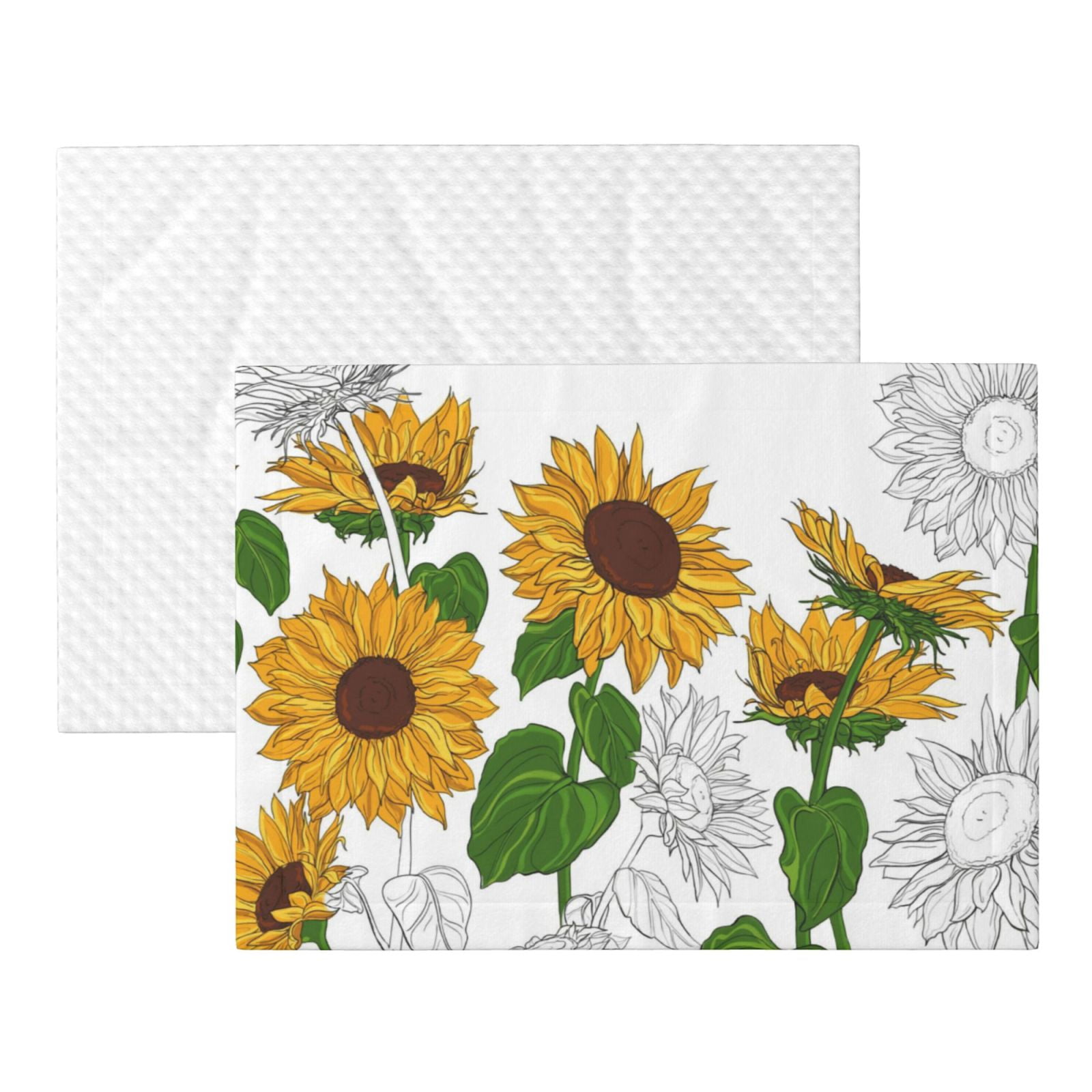 Naloa Plump Sunflower And Sketch Dog Blanket, 3 Sizes Cat Blanket for Indoor Cats Large Medium Small Dog Gifts-Large