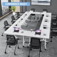 thumbnail image 6 of 2 PCS Folding Conference Table on Wheels,47.2 IN Modular Flip-Top Conference Room Table for 6–12 People, Mobile Training & Meeting Table for Office Classroom School, Space-Saving Design, 6 of 7