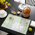 thumbnail image 3 of Happy Easter Bunny Placemats Set of 12, Rabbit Butterfly Spring Flowers Green Placemats for Dining Table, Place Mats for Kitchen Tabletop, Waterproof Wipeable Dining Table Mats Set, 3 of 9