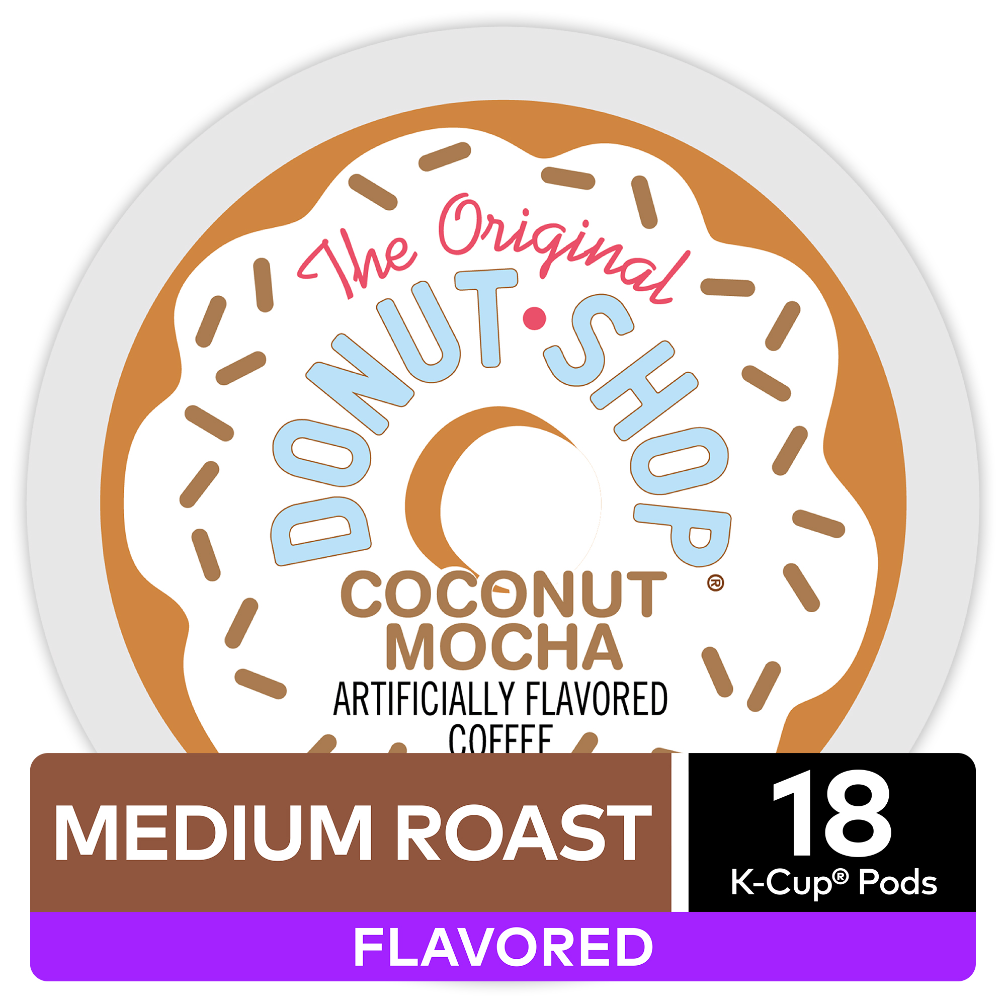 The Original Donut Shop Coconut Mocha Flavored K-Cup Coffee Pods, Medium Roast, 18 Count for Keurig Brewers - image 2 of 10
