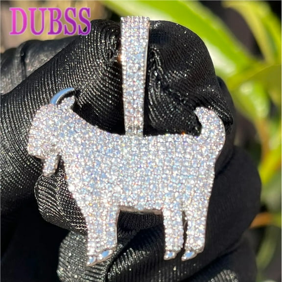 Dubss Iced Out Pendant Goat Necklace for Men Real Gold Plated Zircon Hip Hop Fashion Jewelry Gift