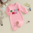 thumbnail image 3 of Fortune 0-18 Months Infant Girl Boy Christmas Rompers Santa Baby Fuzzy Letter Round Neck Bodysuits, 3 of 8