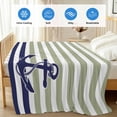 thumbnail image 4 of Striped Anchor Cooling Blanket,Lightweight Breathable Summer Throw Blanket with Double Sided Cold Effect,Navy Blue Nautical Sage Green Geometric Picnic Blankets Bed Sheet for Hot Sleepers 50"x60", 4 of 8