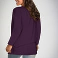 thumbnail image 5 of Aboser Long Sleeve Tops for Women Plus Size V Neck T Shirts Breathable Soft Basic Tees Solid Color Fall Tshirts Lightweight Loose Fits Tee Shirt Purple M, 5 of 9