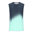 thumbnail image 3 of cocolona Mens Loose Tank Tops Summer Sleeveless Crew Neck Gym Workout Muscle T-shirts Vacation Beach Gradient Print Tees, 3 of 5