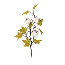 Artificial Fake Pumpkin Branches Fall Floral Picks Assorted Berry Fall Stems Maple Leaves Branches Decor Fall for Tables Wreath Halloween Thanksgiving Autumn Home Decor 10 Inch