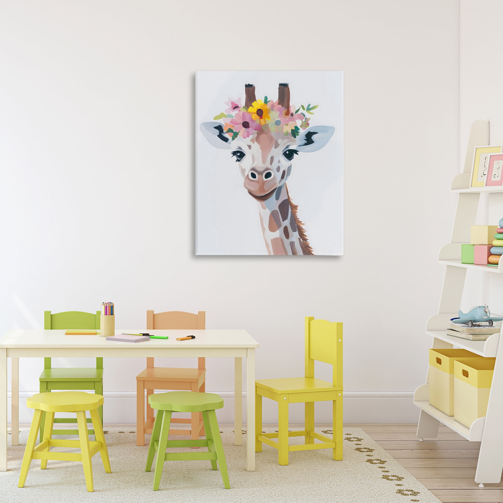 Stupell Industries Flower Crown Giraffe Canvas Wall Art, design by The Prints Vibe