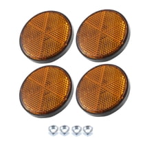 4 Pcs M6x1.0 Orange Universal Round Screw Mount Reflective Warning Reflector with Nut for Motorcycle