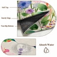 thumbnail image 6 of Round Rugs 5Ft, Botanical Flower Round Area Rug Washable Indoor Throw Carpet, Watercolor Floral Bird Butterfly Plant Soft Non Slip Circle Rug for Cabinet Bathroom Home Decor Aesthetic, 6 of 8