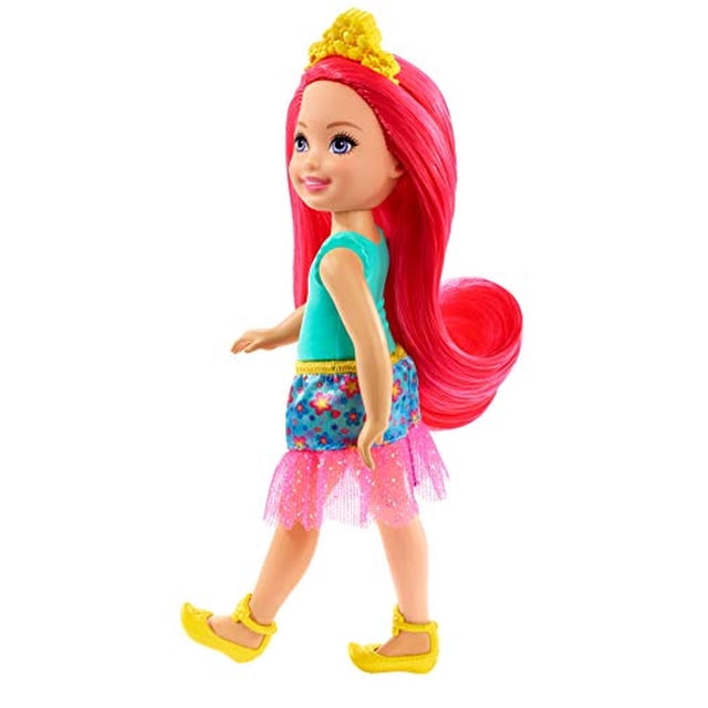 Muñeca Barbie Dreamtopia Chelsea Sprite 7 pulgadas Pelo Rosa Moda accesorios Multi